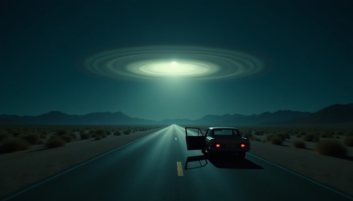 Strange lights over a lonely desert highway